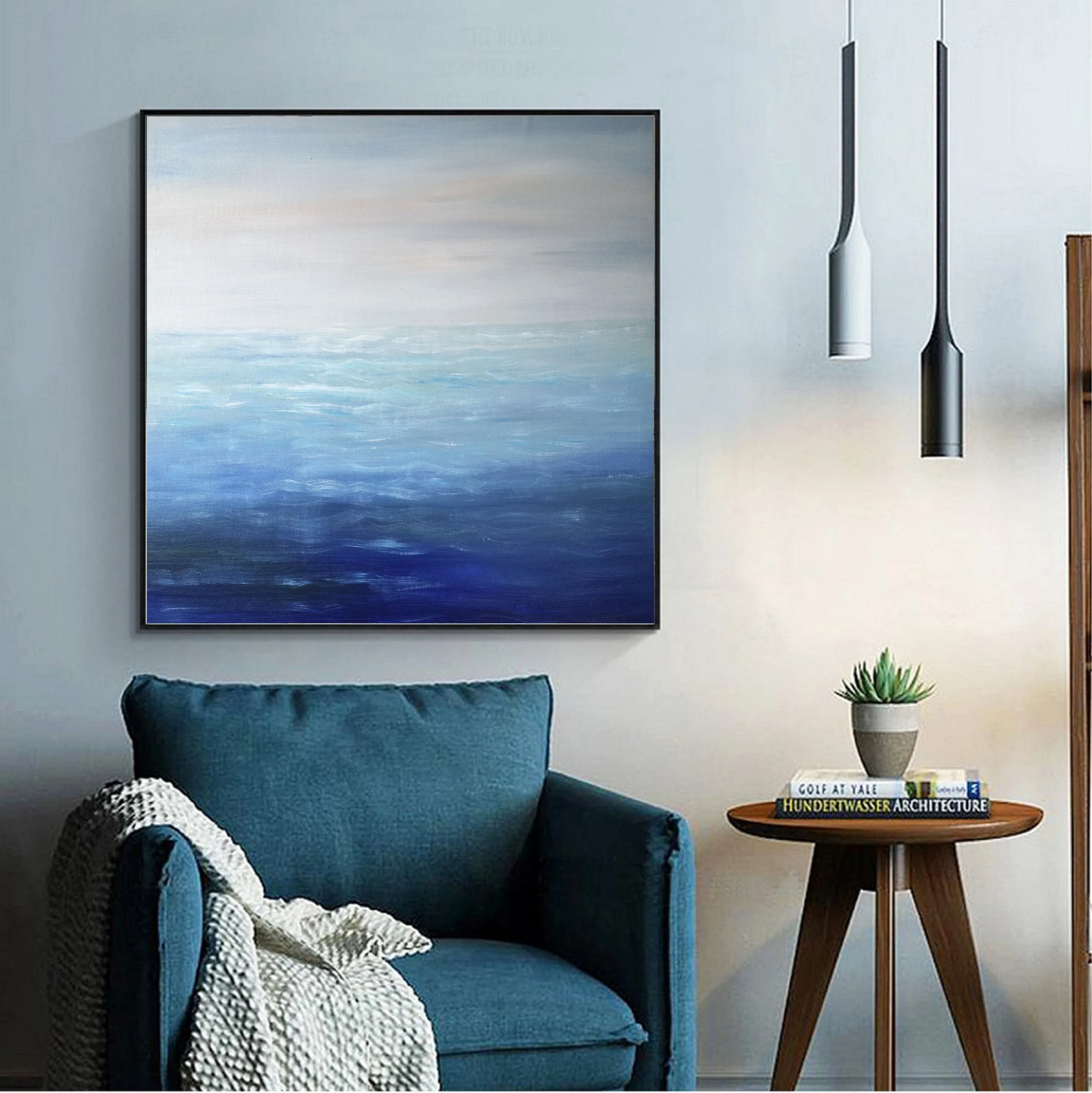 Extra Large Paintings for Sale Blue Ocean Abstract Painting Gp025