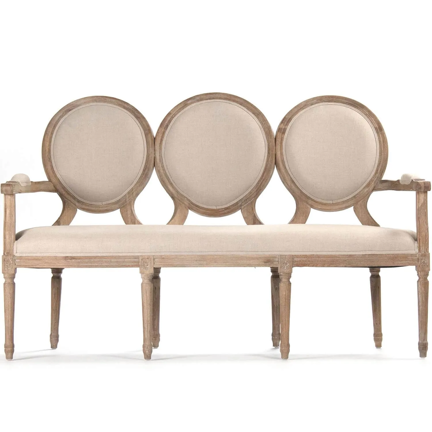 French Triple Back Medallion Settee