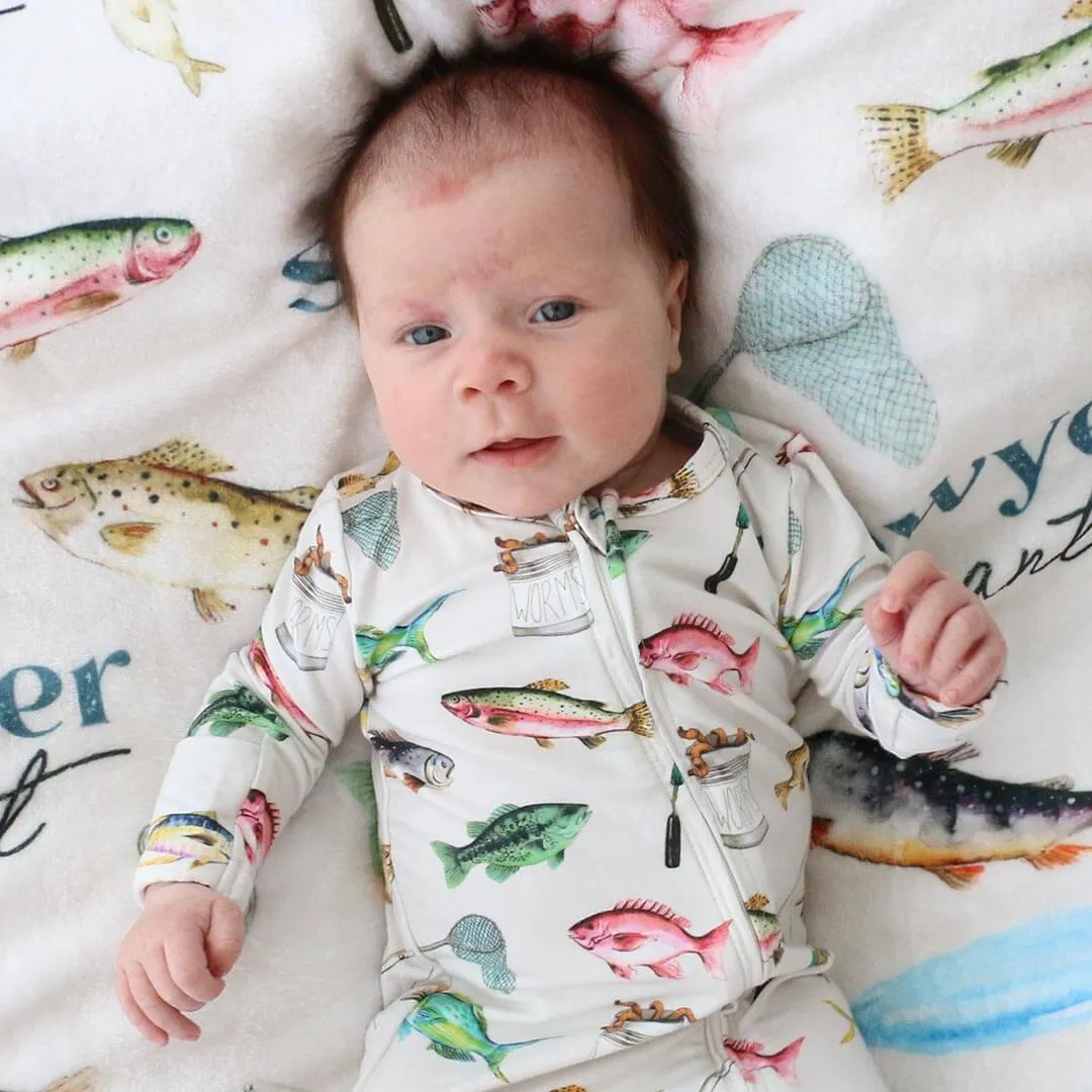 Gone Fishing Zipper Footie