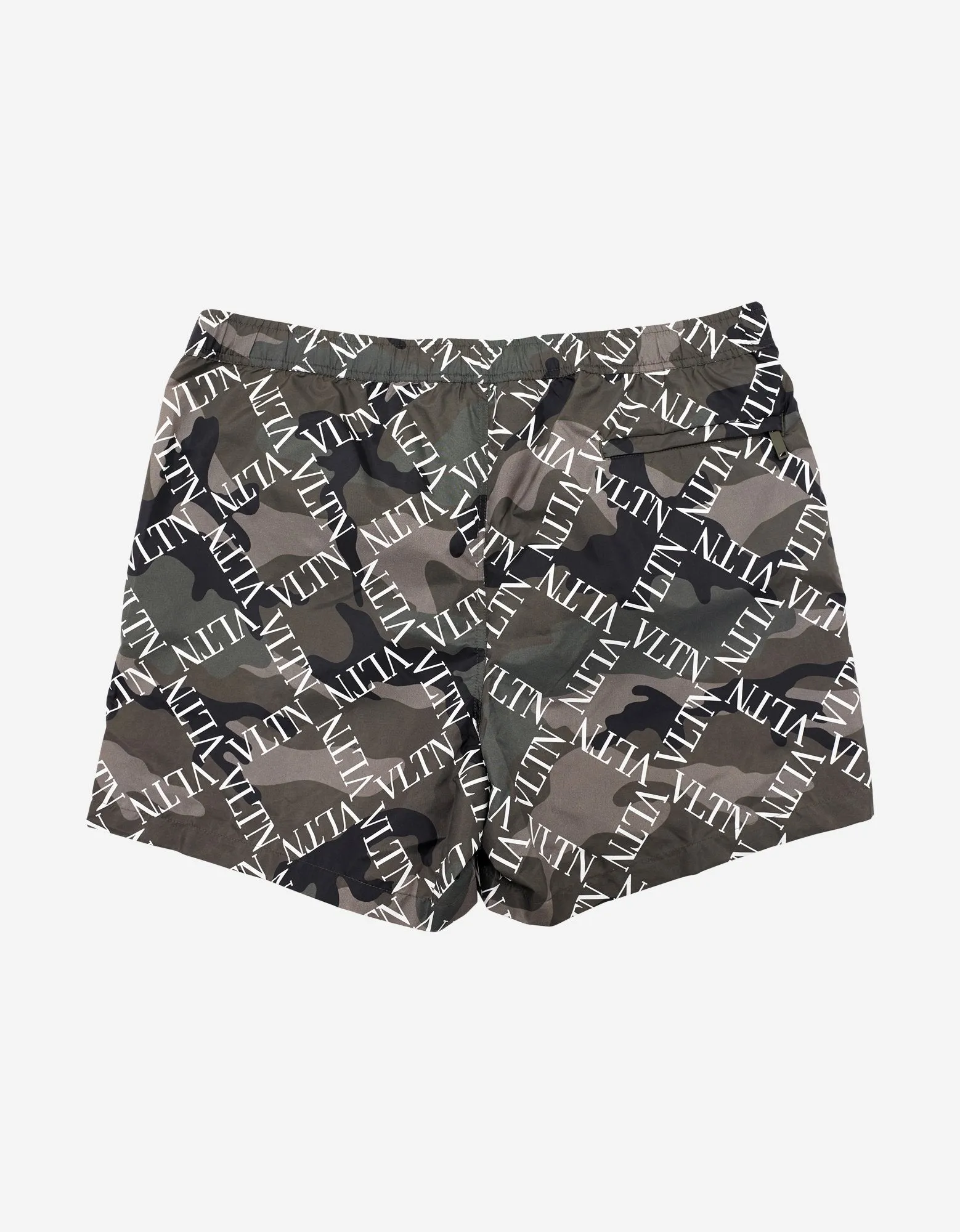 Green Camouflage VLTN Grid Swim Shorts -