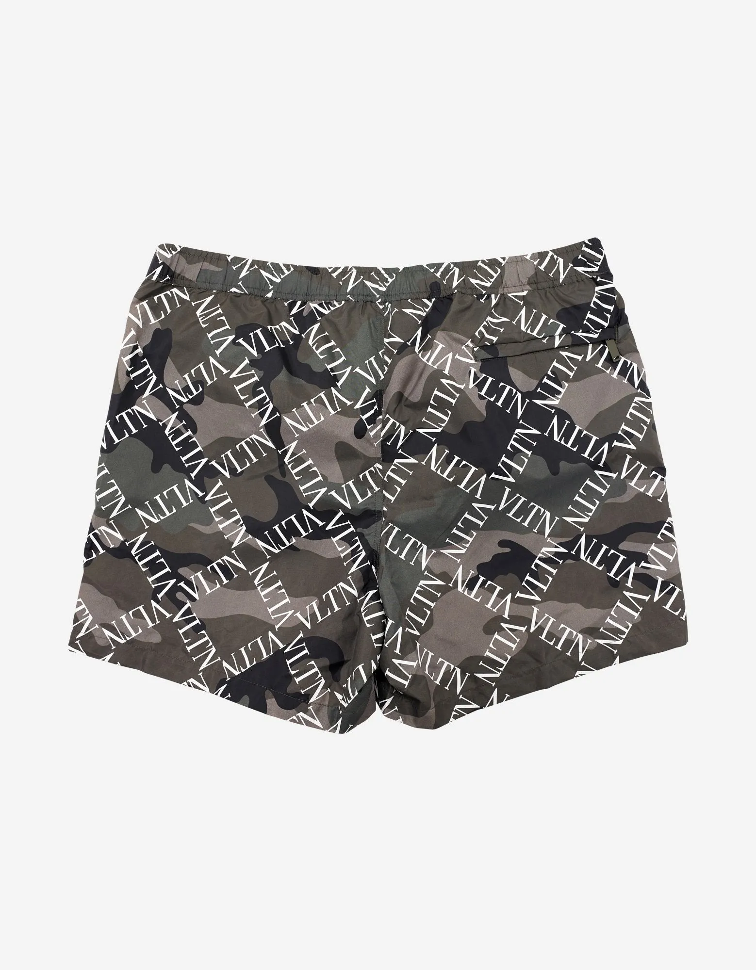 Green Camouflage VLTN Grid Swim Shorts