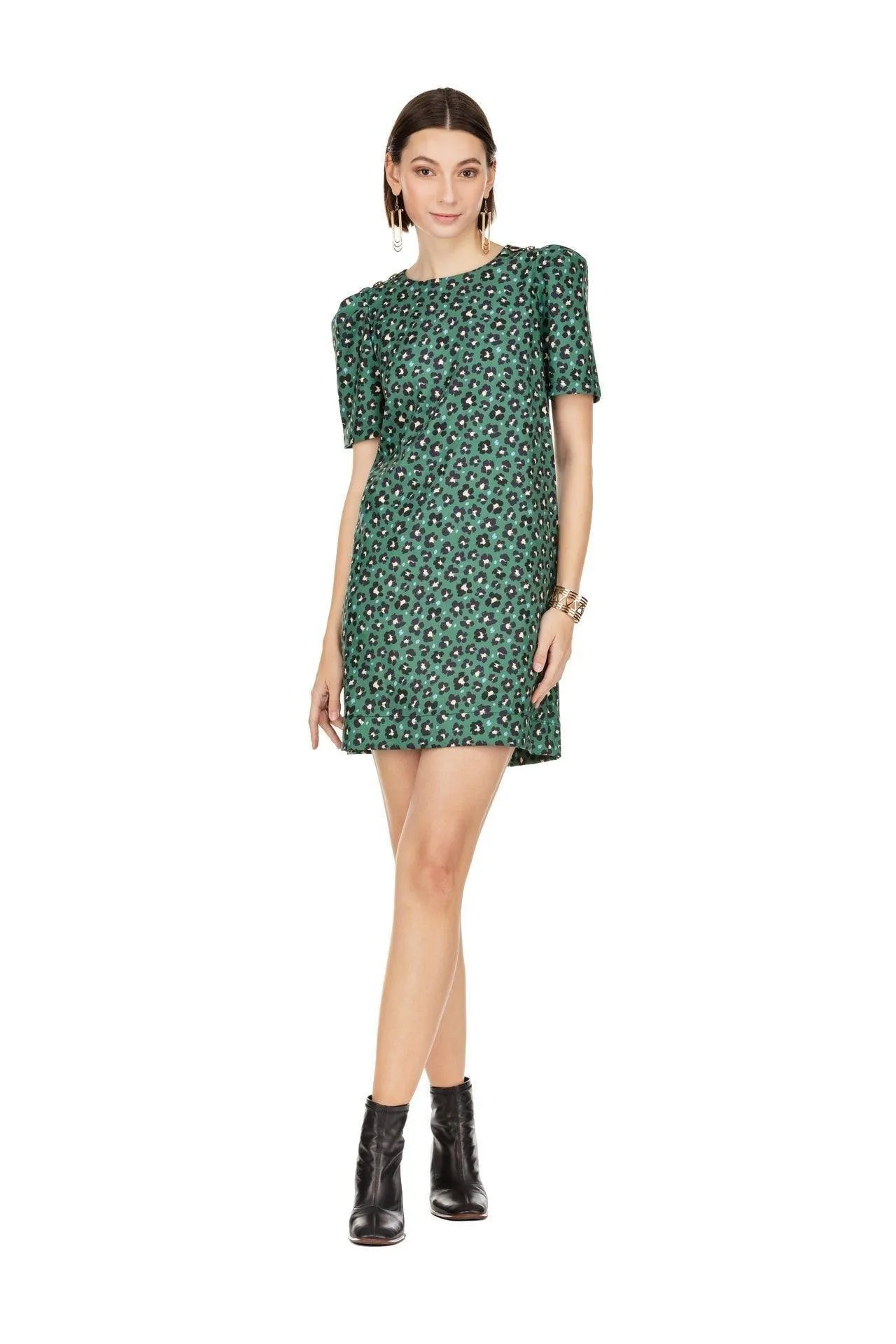Green Chic Leopard Print Dress