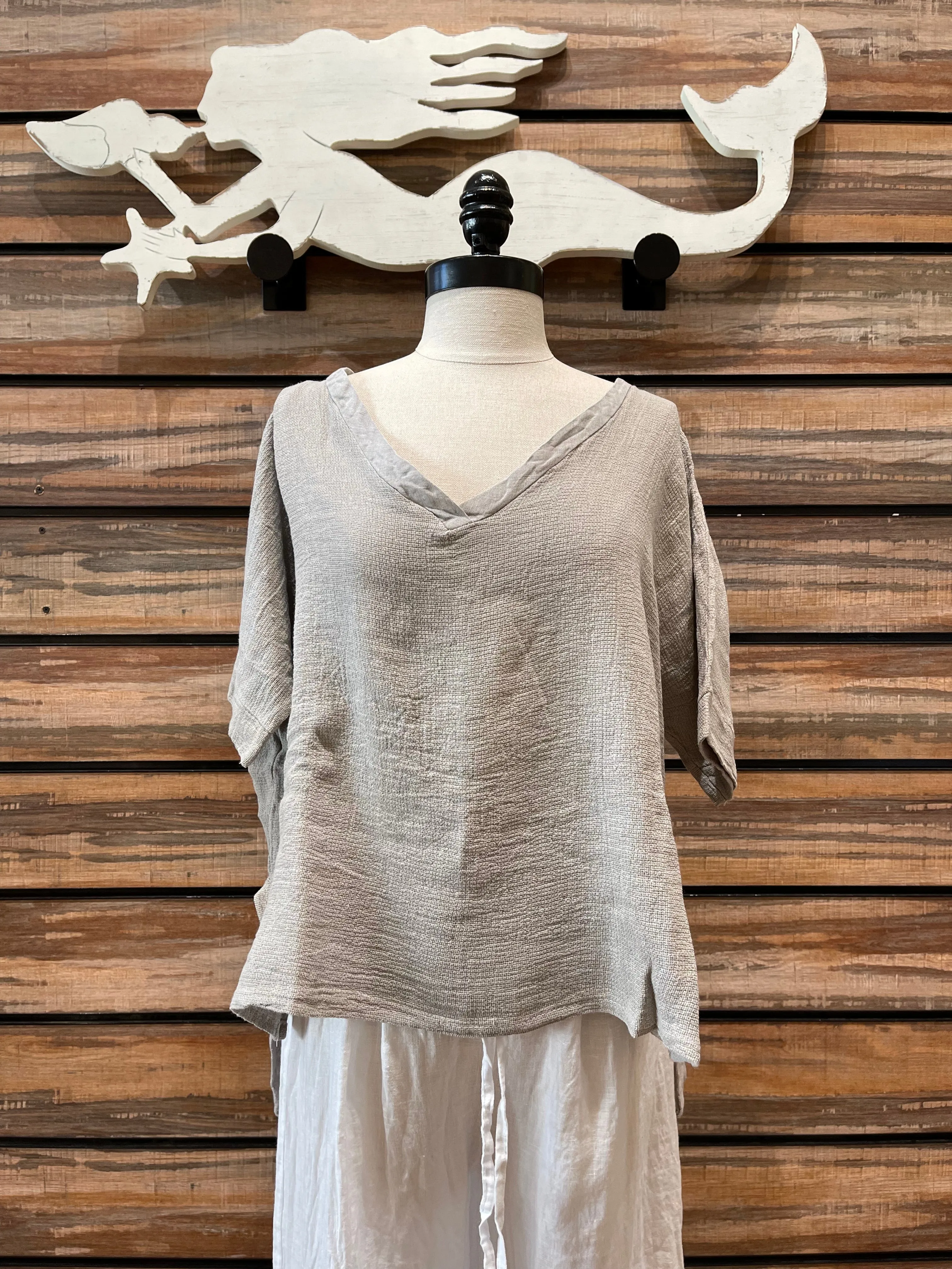 Heather Waffle Italian Top