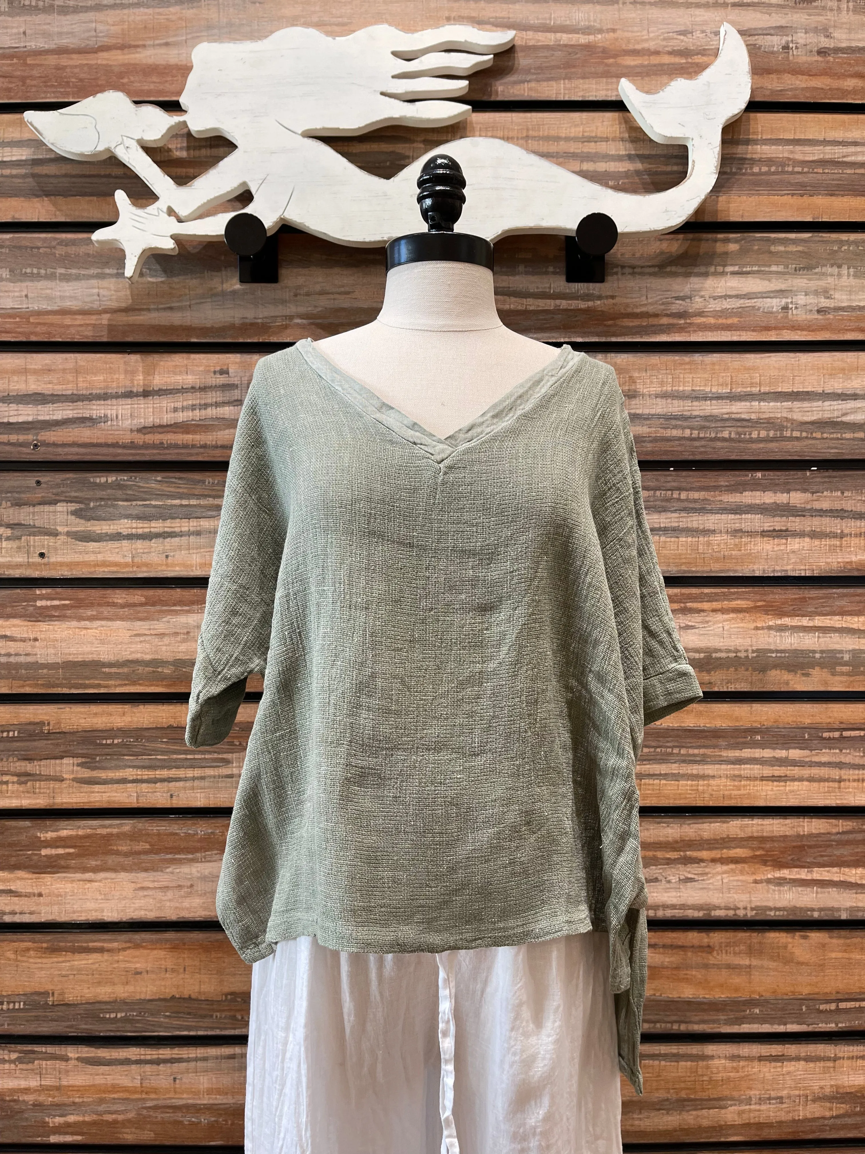 Heather Waffle Italian Top