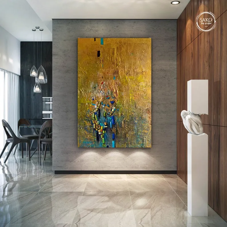 Large Size Gold Contemporary Art Office Painting Sp019