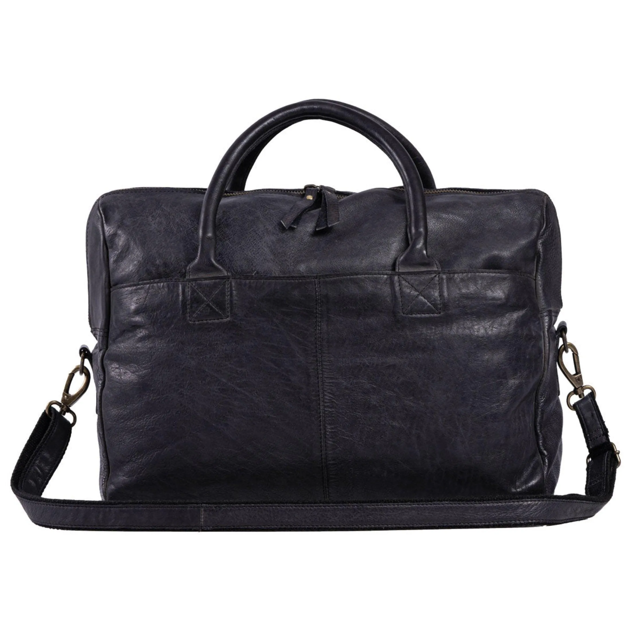 Leather Briefcase Messenger Bag Laptop Bag Satchel Bags for Men briefcases Office Bag (Black)