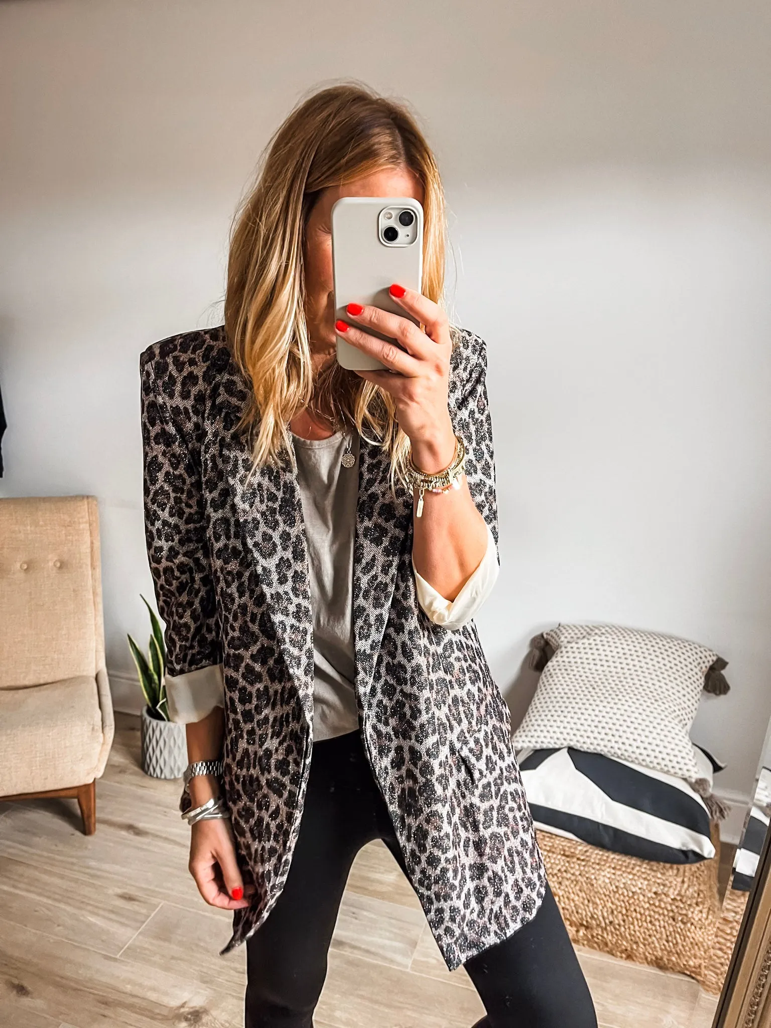 Leopard Gold Shimmer Blazer
