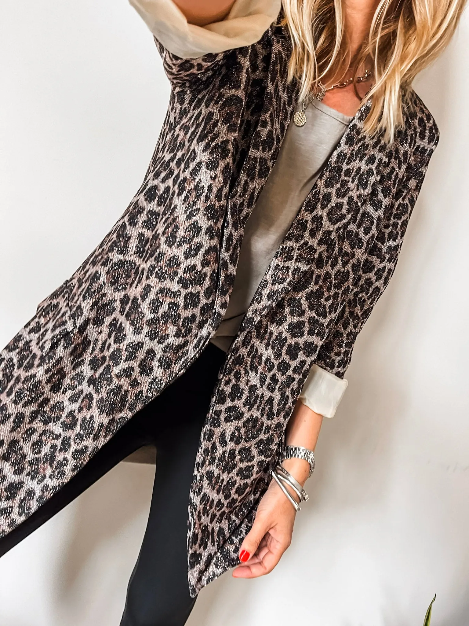 Leopard Gold Shimmer Blazer