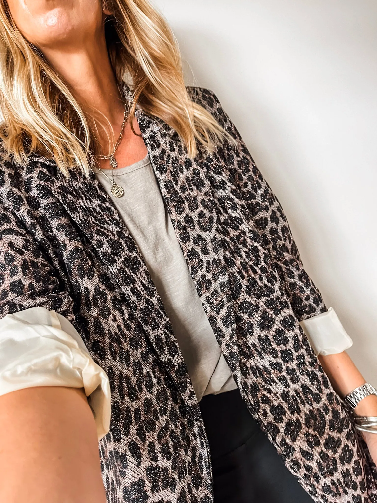 Leopard Gold Shimmer Blazer