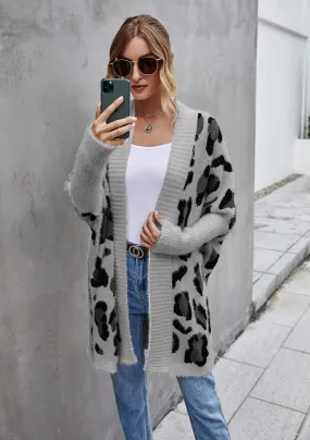 LEOPARD PRINT OPEN CARDIGAN