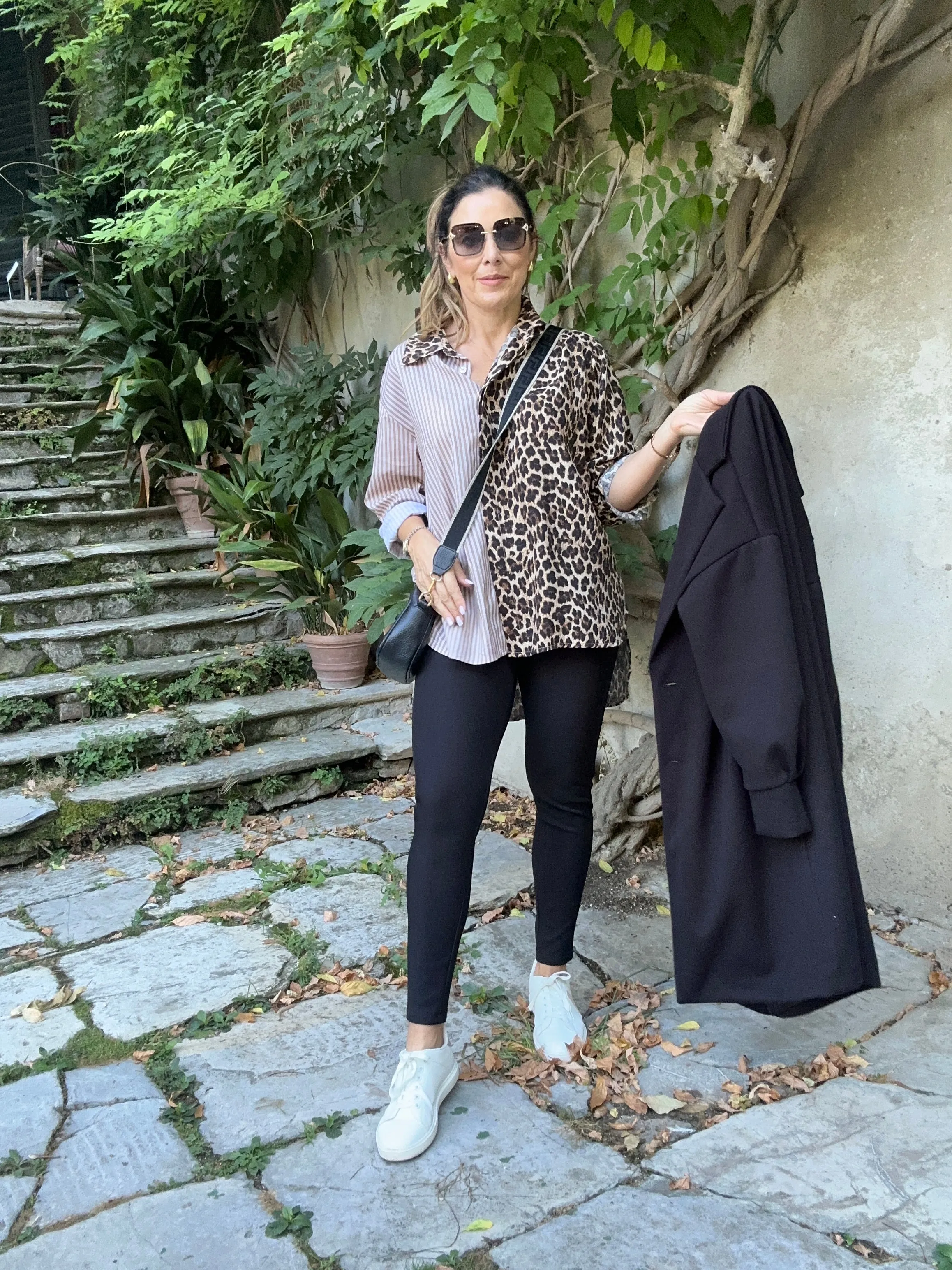 Lola Beige Stripe And Leopard Shirt