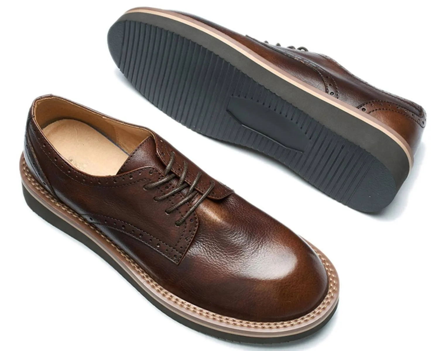 Men's Formal Leather Dress Shoes - Classic Retro Cowhide Boots