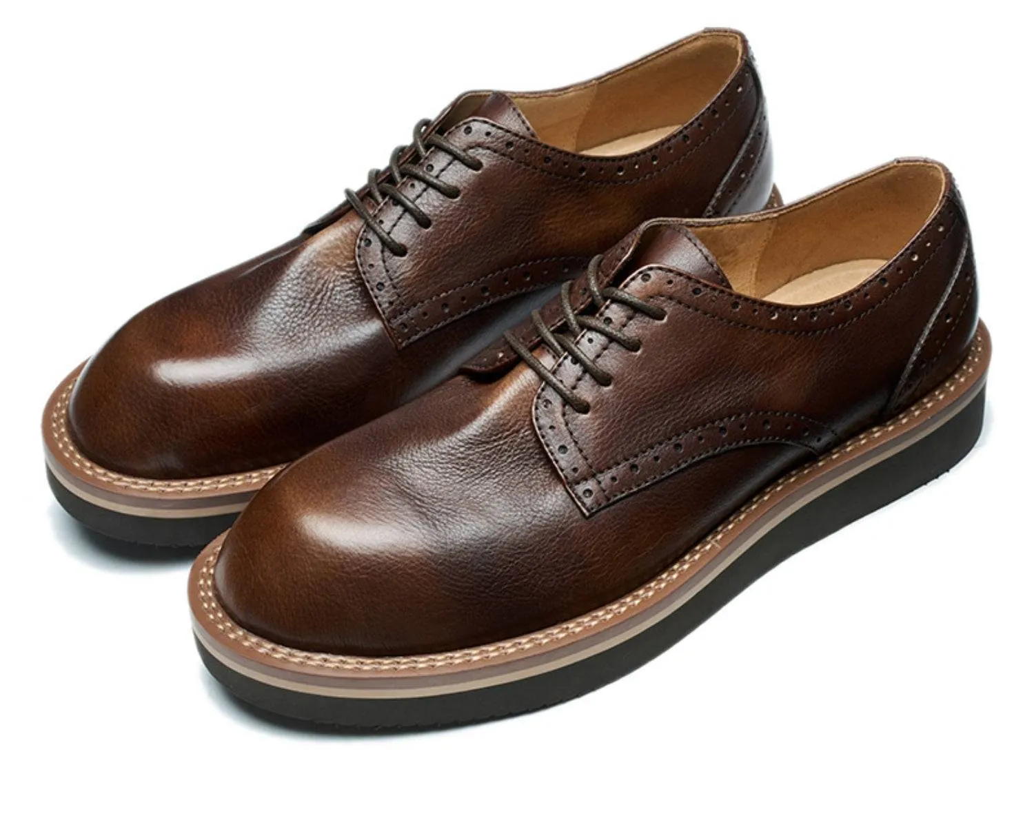 Men's Formal Leather Dress Shoes - Classic Retro Cowhide Boots