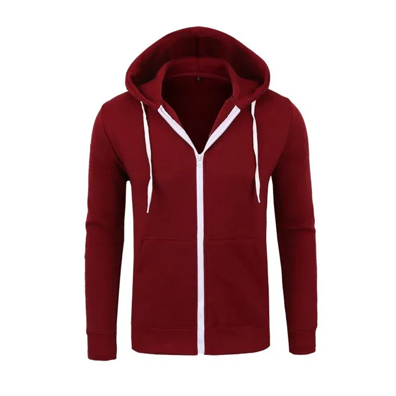 Men's Hoodies Sweatshirts Zipper Hoodie Men Sweatshirt Solid Color Man Hoody Sweatshirts For Male Sweatshirts