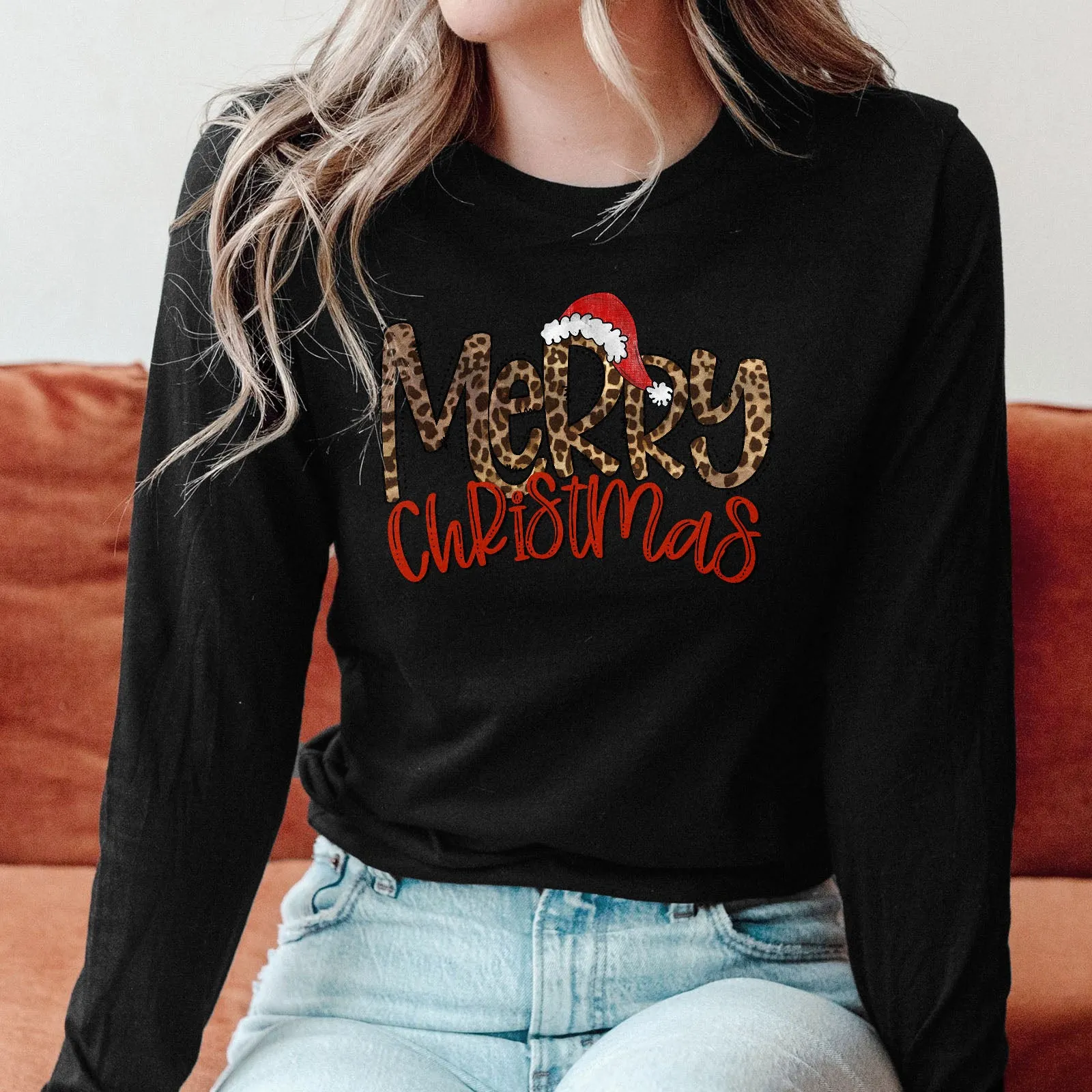 Merry Christmas - Leopard Long Sleeve