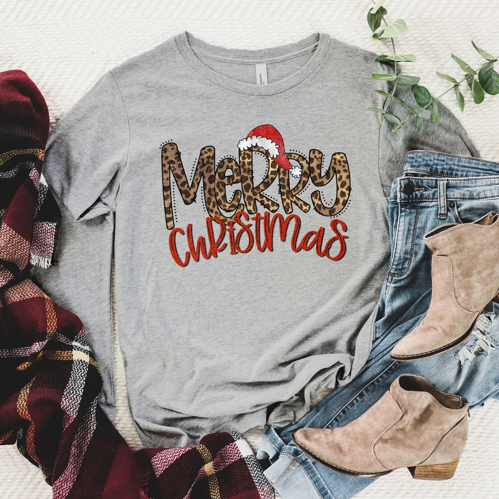 Merry Christmas - Leopard Long Sleeve