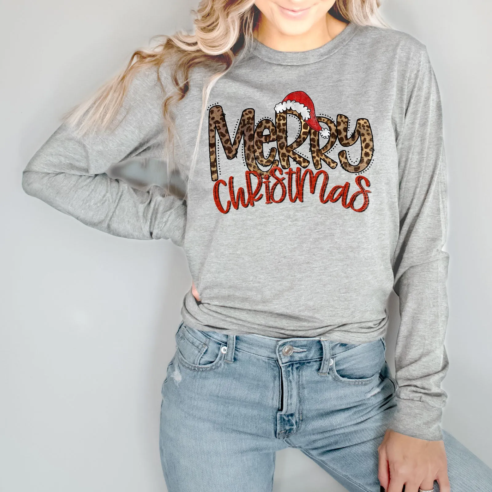 Merry Christmas - Leopard Long Sleeve