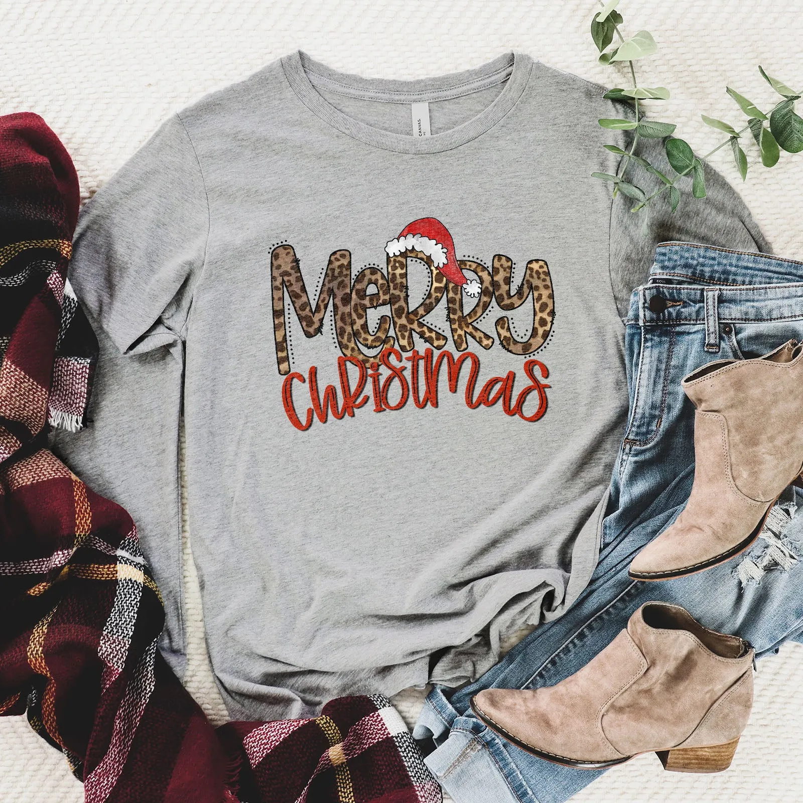 Merry Christmas - Leopard Long Sleeve