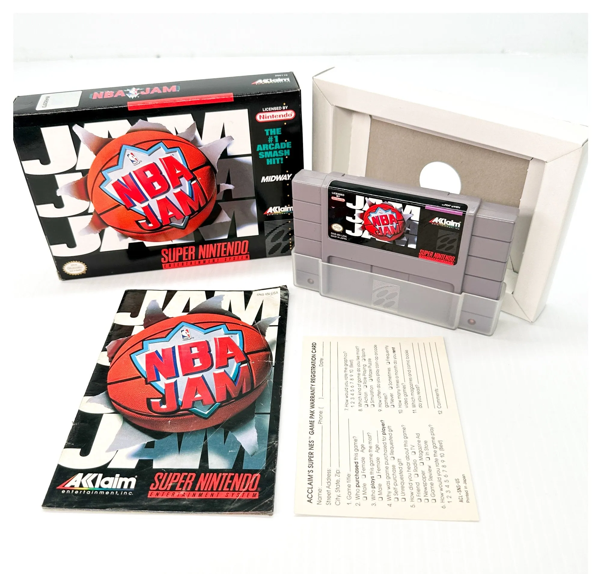 NBA JAM - SNES Game - Complete in Box - Excellent Condition!