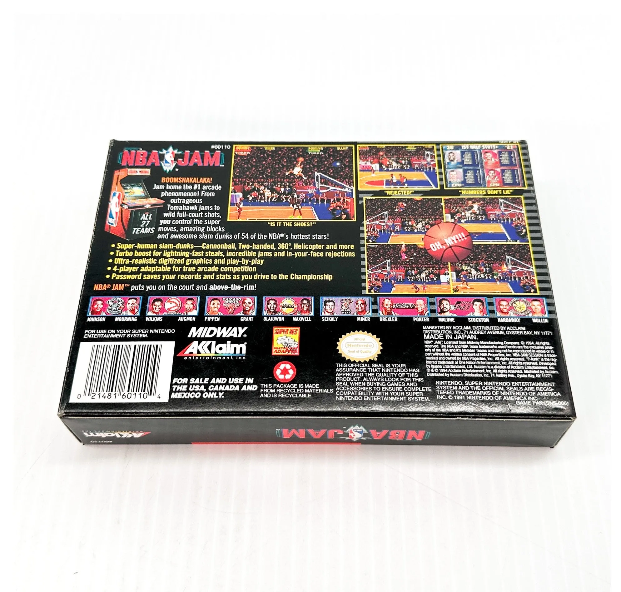 NBA JAM - SNES Game - Complete in Box - Excellent Condition!
