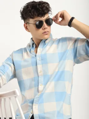 Ornate Square Sky Checked Shirt