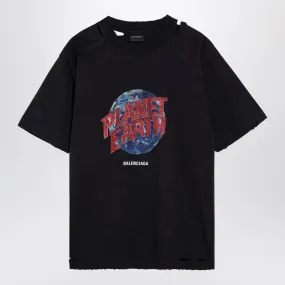 PLANET EARTH OVERSIZE T-SHIRT WASHED BLACK
