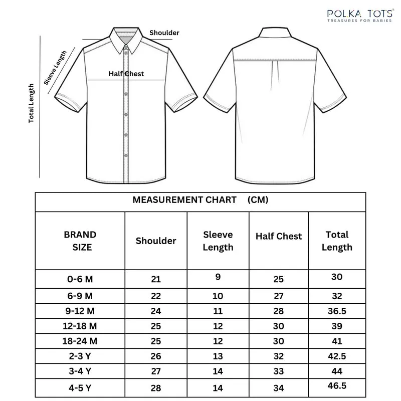 Polka Tots Half Sleeves Text Print Detailing Shirt - Blue