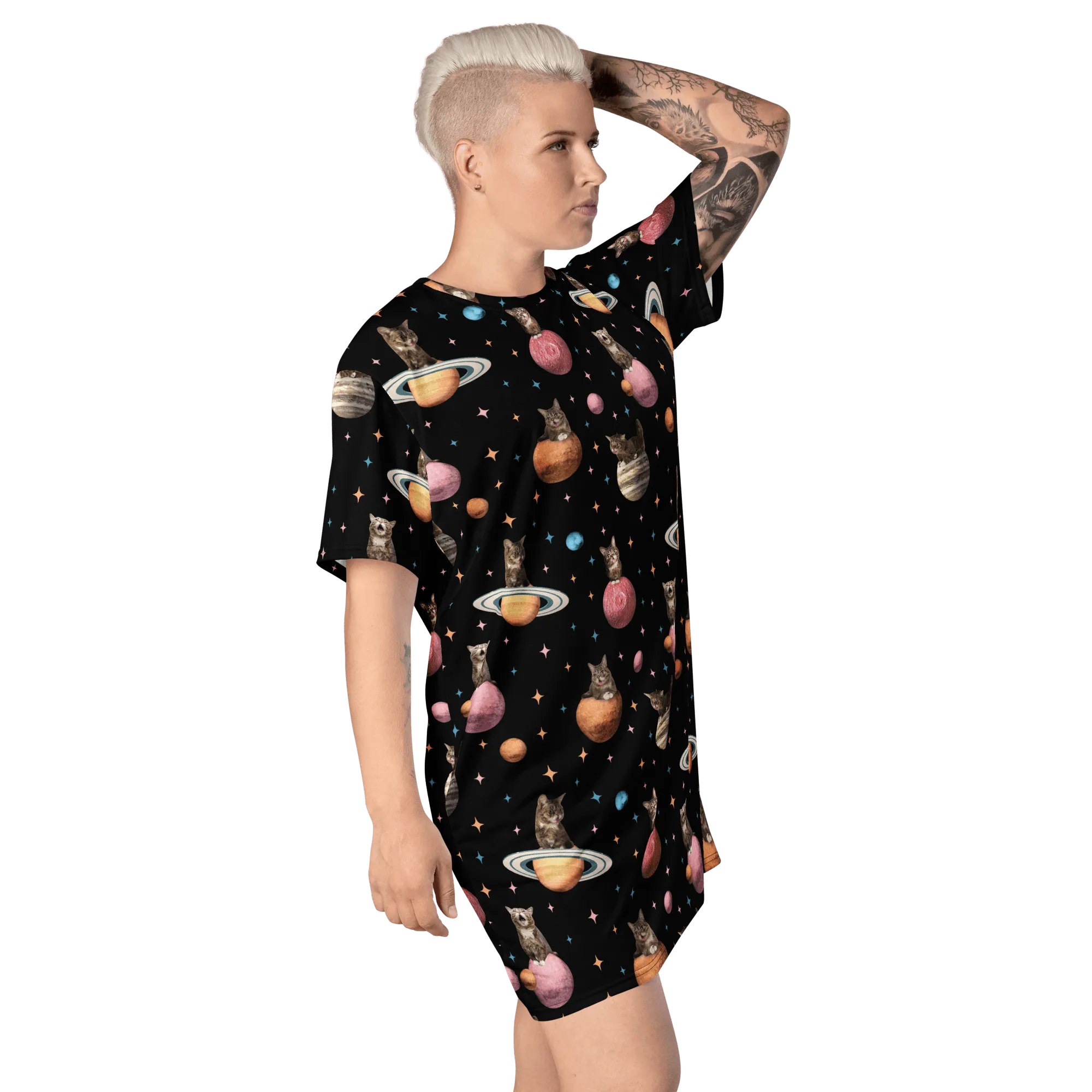 T-Shirt Dress/Nightie - Planetary BUB - Black