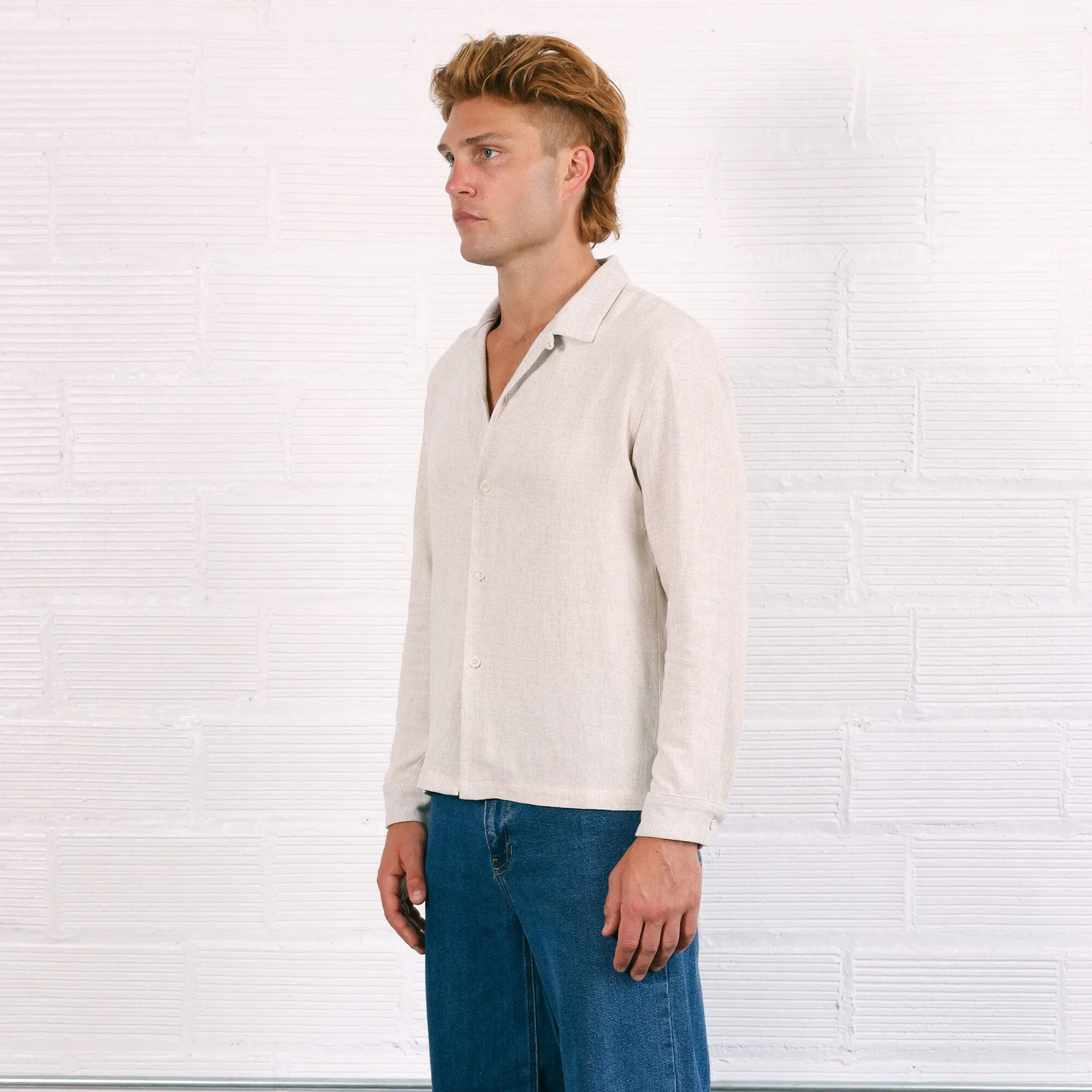 The Rosewood Half-Crop Linen Shirt | Made in USA