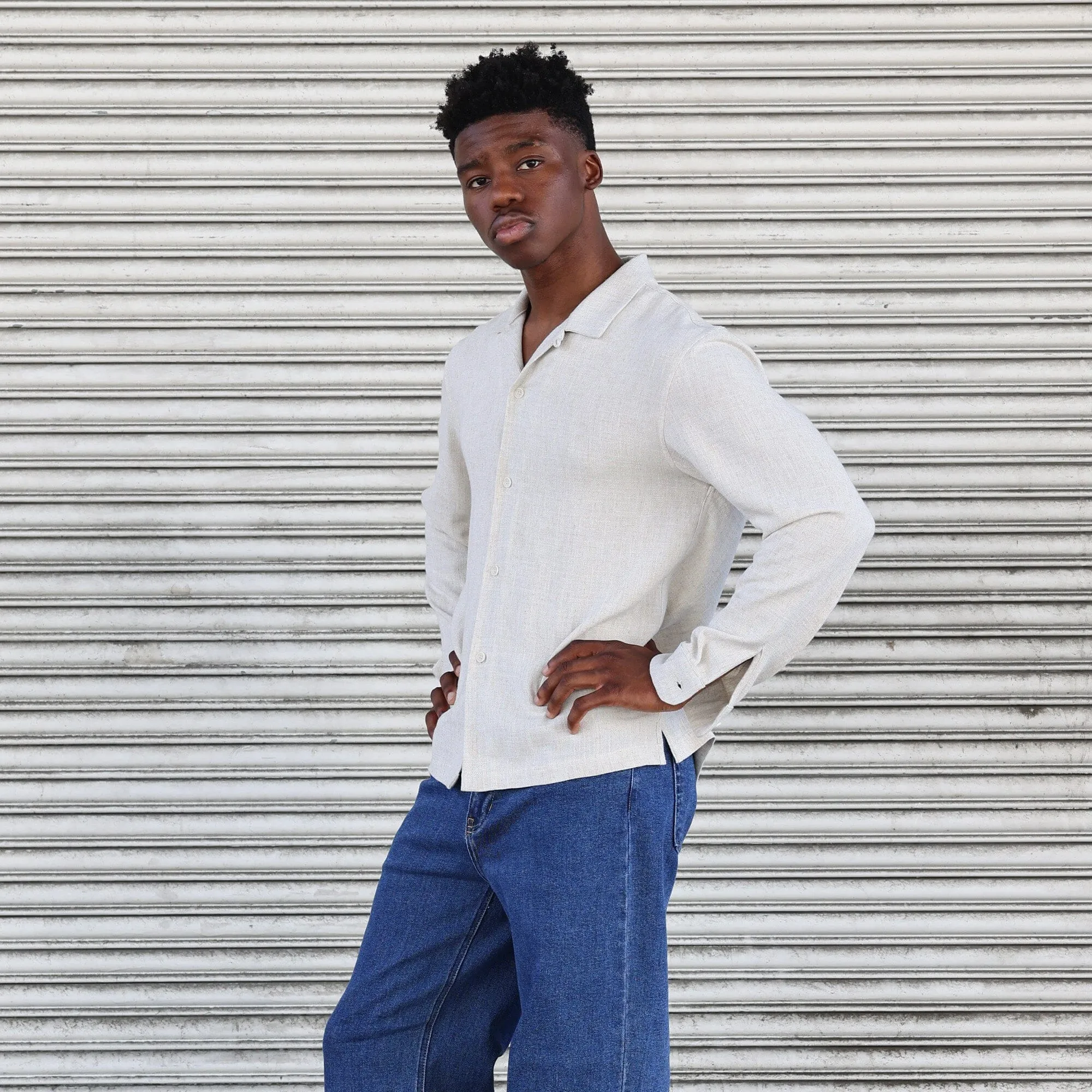 The Rosewood Half-Crop Linen Shirt | Made in USA