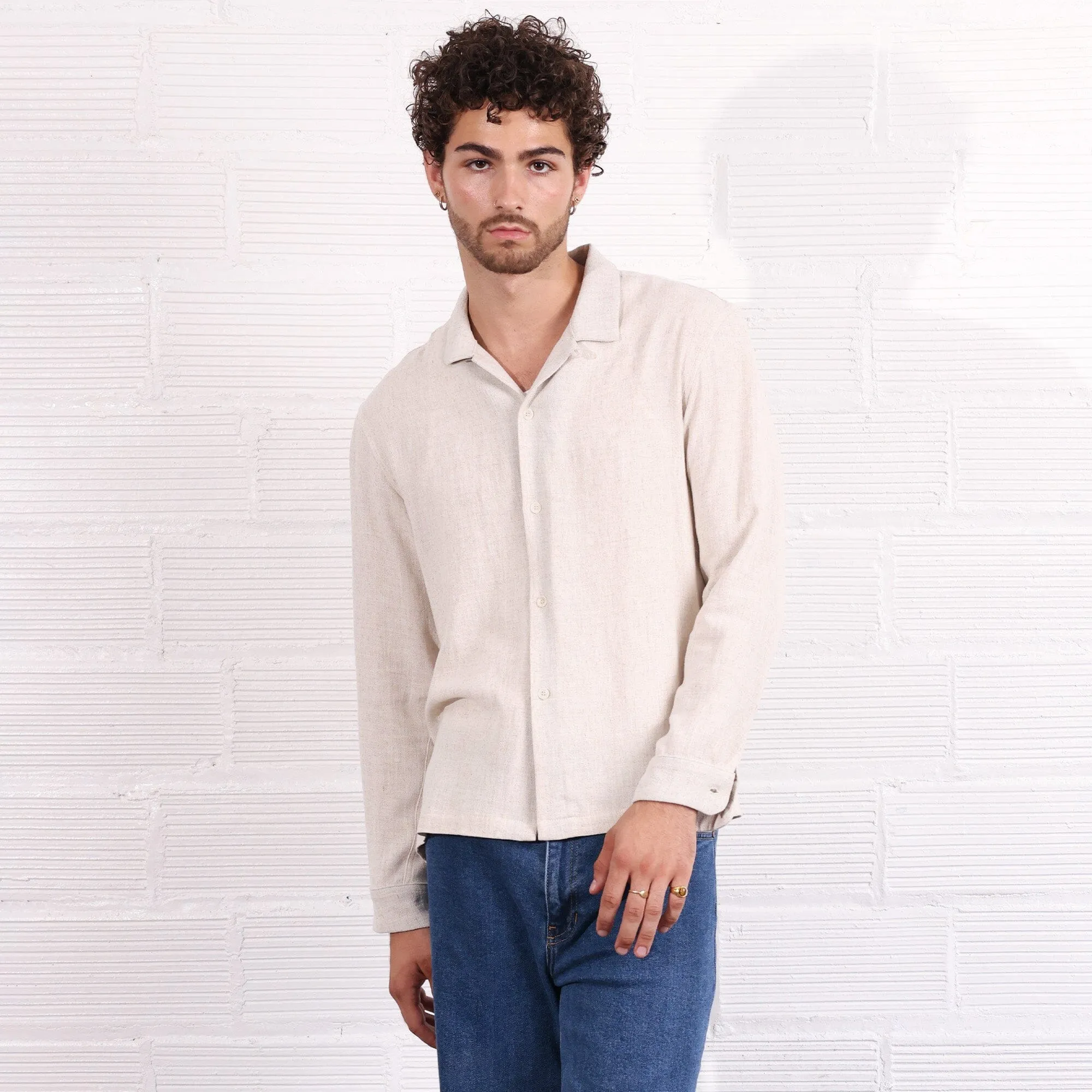 The Rosewood Half-Crop Linen Shirt | Made in USA
