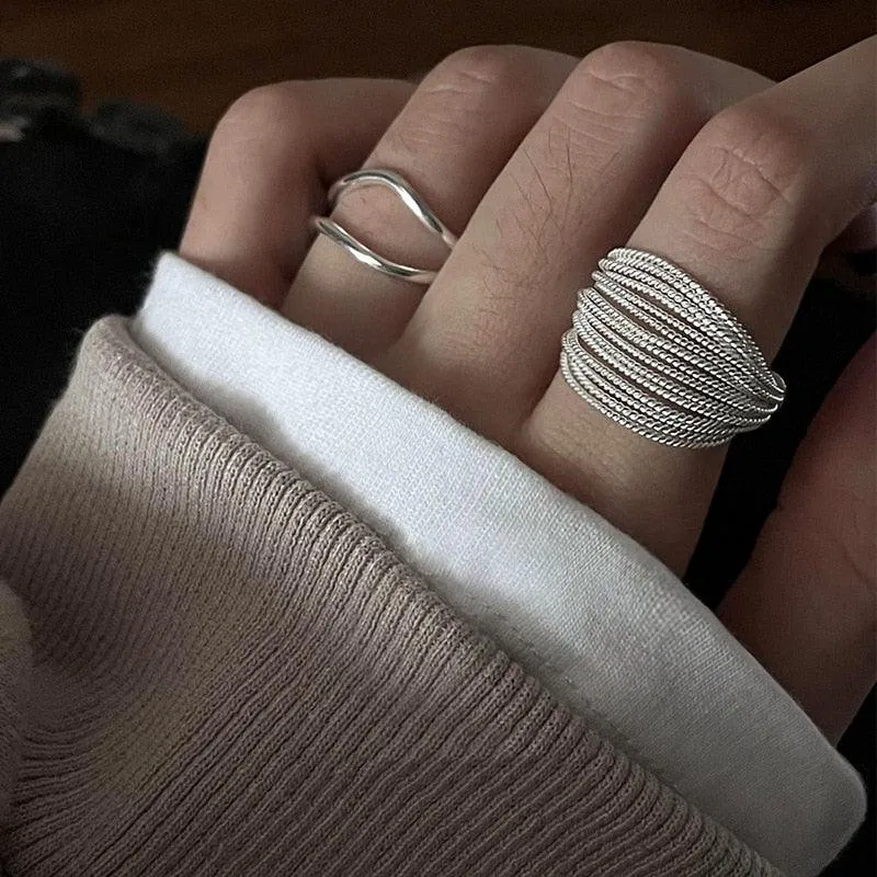 Vanessa Sterling Silver Adjustable Lines Ring
