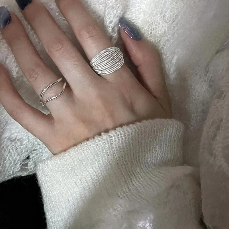 Vanessa Sterling Silver Adjustable Lines Ring