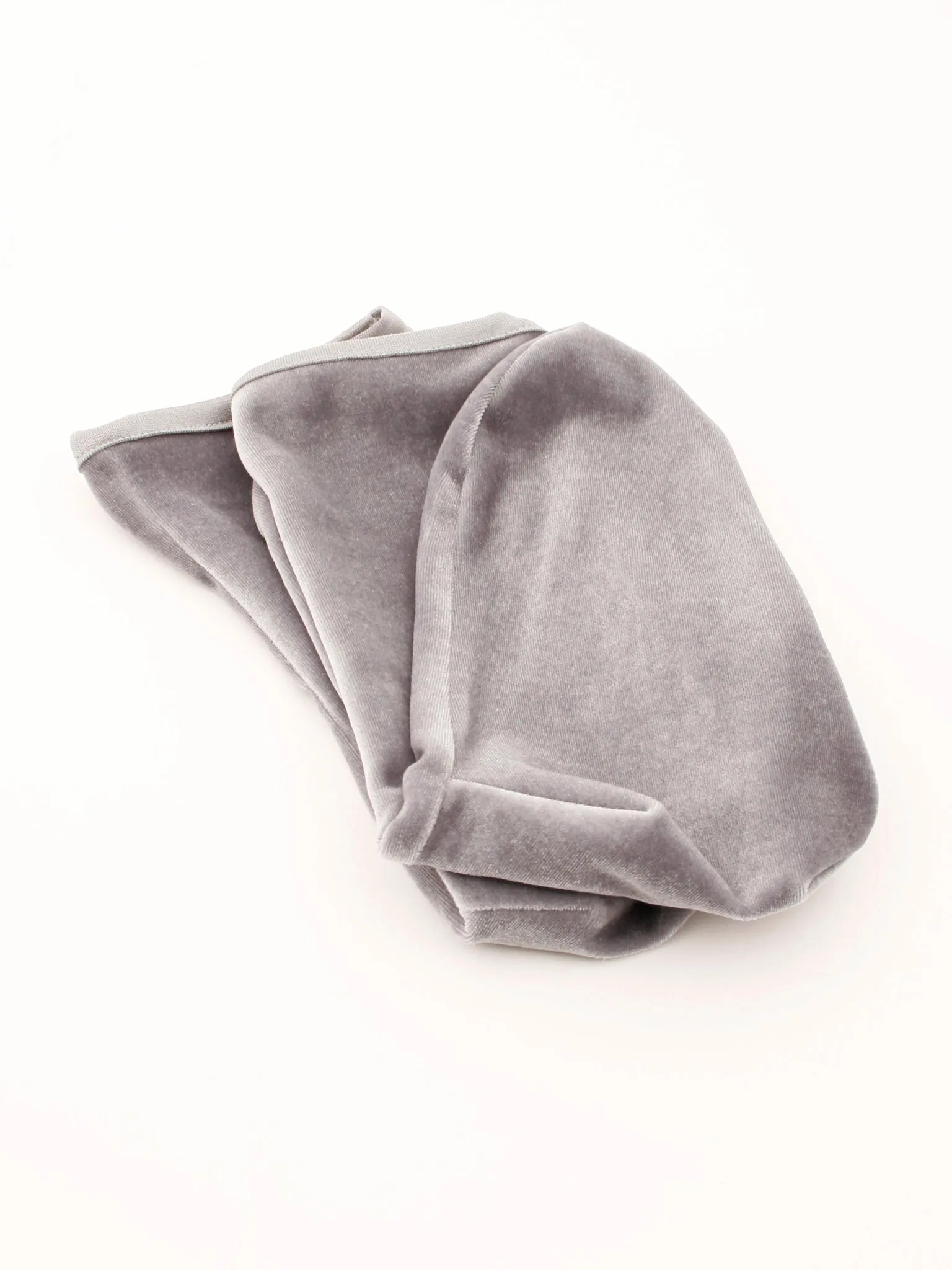 Velvet ankle socks, silver